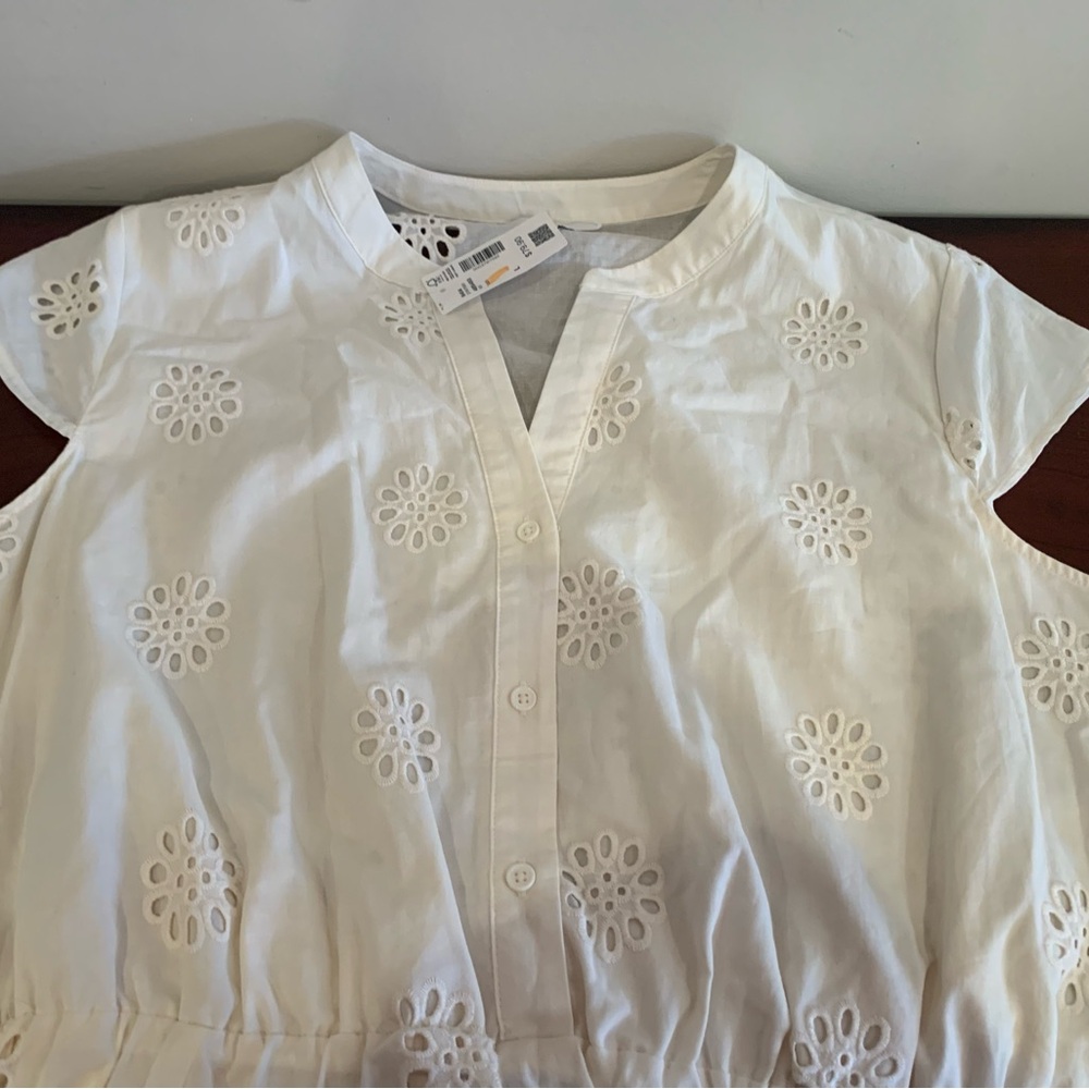 NWT Reitmans Cream Floral Eyelet Dress 100% Cotton - Picture 11 of 13
